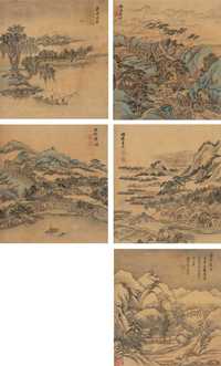 王翚 1912年作 虞山十二景 册（十二开选五）